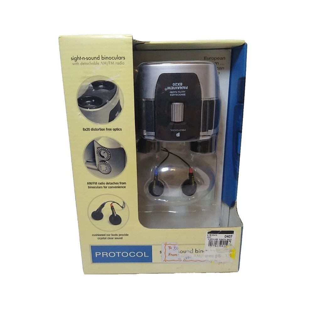 Protocol 6592 Sight-n-Sound Binoculars With Detactable Am/FM Radio 8X20